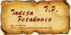 Tadija Petaković vizit kartica